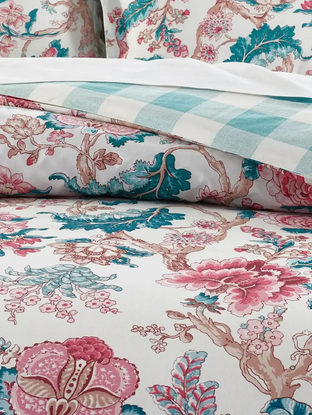 Martha Stewart Percale Jacobean 3 Piece Queen Comforter Set, NWT